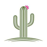 Botanical Cactus Icon in Minimal Style vector