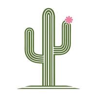 Desert Plant Cactus with Pink Blooms vector