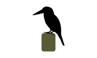 Kingfisher Bird Silhouette Illustration vector