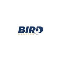 Bird letter logo icon with negative space bird flying vector