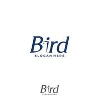 Bird letter logo icon with negative space bird sign symbol vector