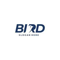 Bird letter logo icon with negative space bird on letter R vector