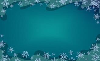 Elegant New Year or Christmas frame with snowflakes vector