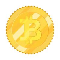 Bitcoin gold coin. Bitcoin cryptocurrency symbol isolated on white background vector