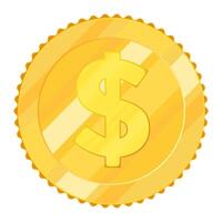 Gold coin Dollar sign. Organized by layers. Global colors. Simple element for design vector