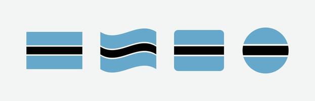 Botswana flag. Set of Botswana Flags Collection. vector