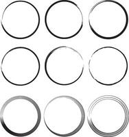 Circles round icons, circle frame label vector