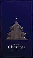 Christmas and New Year's Eve Vertical background with luxurious themed Christmas tree in outline grid ornament shape. vector