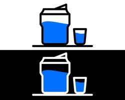 Illustration of a lightweight glass bottle featuring a convenient pop open cap, great for on the go hydration vector