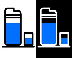 Illustration of a durable, reusable glass water bottle with a secure, leak-proof cap, perfect for active lifestyles vector
