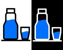 Illustration of a clean, modern glass bottle with an infuser compartment, ideal for adding fresh flavors to your water vector