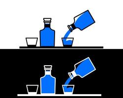Illustration of a clear, label-free glass bottle, representing simplicity and purity vector