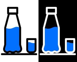 Illustration of a slim, portable glass water bottle with a loop handle, perfect for hanging or carrying easily vector