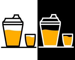 Illustration of a compact glass bottle with a secure flip-top cap, designed for easy sipping on the go vector