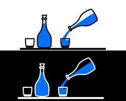 Illustration of an elegant, tall glass bottle with a slender neck, ideal for smooth, controlled pouring and everyday hydration vector