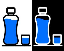Illustration of a slim, reusable glass bottle with a transparent design, adding style to hydration vector