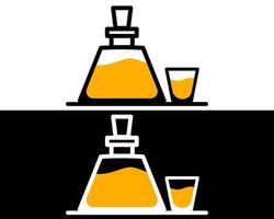Illustration of a modern square-shaped glass bottle with sleek edges, offering a unique look for stylish hydration vector