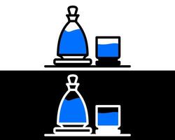 Illustration of a crystal like faceted glass bottle, merging art and functionality for a unique drinking experience vector