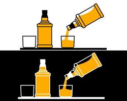 Illustration a tall glass bottle with a narrow neck, combining functionality with a clean, minimalist design vector