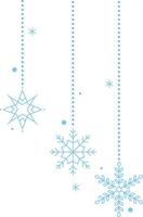 Hanging Christmas snowflakes creating festive winter atmosphere vector