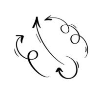 Set Curved Wavy Arrow. Bundle Simple Illustration for Design Projects vector
