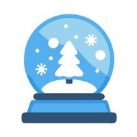 Simple Snow Globe with Tree vector
