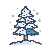 Snowy Pine Tree Icon vector