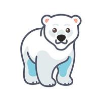 Standing Polar Bear Icon in Minimalist Style vector