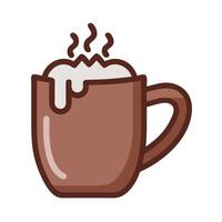 Warm Mug of Hot Cocoa with Cream Icon vector