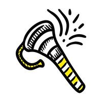 New Year Noisemaker Doodle Art Icon vector