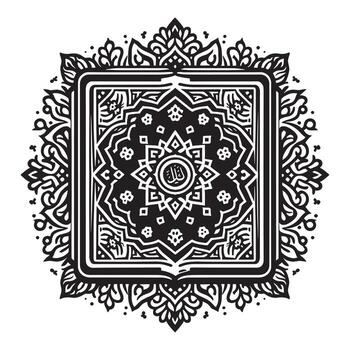 A black and white design with a square pattern vector