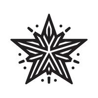 A black and white star with a star pattern vector