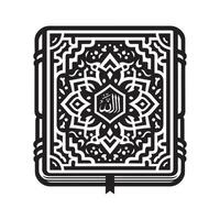 Islamic calligraphy, the quran, in a black and white design vector