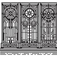 An illustration of a window with a design vector