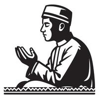 An illustration of a muslim man praying vector