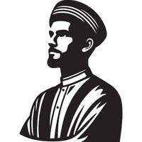 The silhouette of a man in a hat vector
