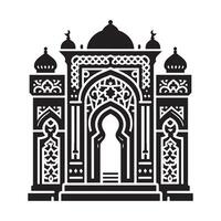 An illustration of a mosque with a doorway vector