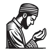Islamic man praying, illustration vector