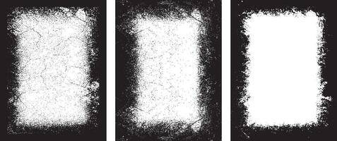 three black and white vertical banners with grunge paint, frame on the wall photo frame set, three black and white frames with grunge paint effect, a black and white grunge photo frame set design, vector