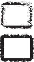 two blank frames with grunge texture , square shape black and white grunge frames set, a black and white grunge photo border set design, vintage black and white frames with grunge paint, vector