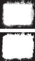 two blank frames with grunge texture , square shape black and white grunge frames set, a black and white grunge photo border set design, vintage black and white frames with grunge paint, vector