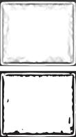 grunge frame set for photo, two blank metal frames border with black and white paint, a black and white photo frame set , vector