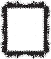 a square grunge frame with a black and white halftone dot texture, black and white border, A black and white grunge rectangle frame design, A vintage grunge square frame vector