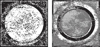 tow different frames with different grunge texture designs, the cover of the album 'the circle' A black and white vintage round and square shape with grunge paint frame for the wall photo frame set vector