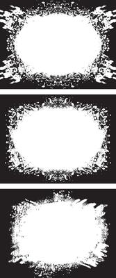 black and white border set, black and white border, three different black and white grunge frames , a black and white vintage grunge frame set,