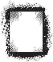 a black and white square grunge frame with a halftone effect, black and white frame, a black and white poster with a black and white background with a square in the middle vector