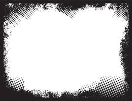 a square grunge frame with a black and white halftone dot texture, black and white border, A black and white grunge rectangle frame design, A vintage grunge square frame vector