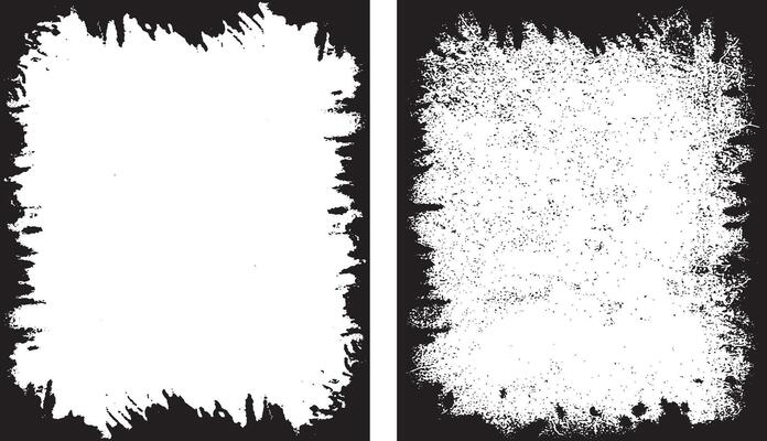 square shape black and white grunge frames set, a black and white grunge photo border set design, vintage black and white frames with grunge paint,