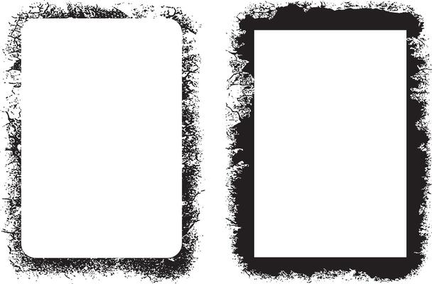 square shape black and white grunge frames set, a black and white grunge photo border set design, vintage black and white frames with grunge paint,