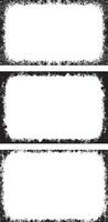 three black and white frames with grunge paint, three black and white vertical banners with grunge paint, frame on the wall photo frame set, three black and white frames with grunge paint effect, vector